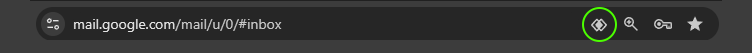 The diamond icon in Chrome's address bar, next to the zoom, password, and bookmark icons, that appears once Gmail can be set as your default mail handler